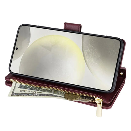 For Samsung Galaxy A36 5G Case Rhombus Stitching Leather Wallet Phone Cover with Long  /  Short Strap