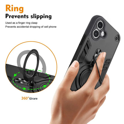 For iPhone 16 Plus Case Rotatable Kickstand PC+TPU Drop Protection Phone Cover