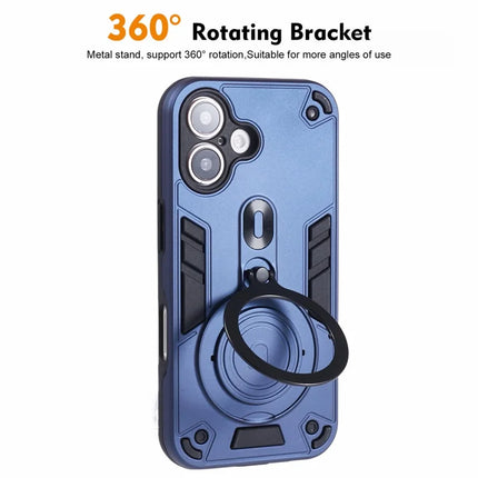 For iPhone 16 Plus Case Rotatable Kickstand PC+TPU Drop Protection Phone Cover