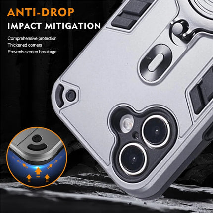 For iPhone 16 Plus Case Rotatable Kickstand PC+TPU Drop Protection Phone Cover