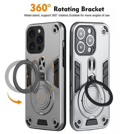 For iPhone 16 Pro Max Case Rotatable Kickstand PC+TPU Drop Protection Phone Cover