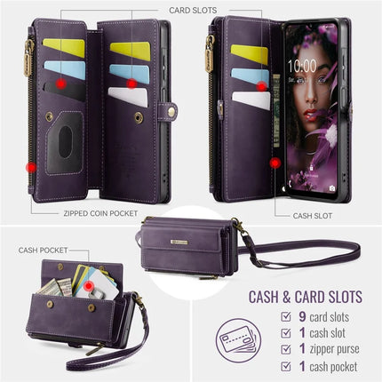 For Samsung Galaxy A16 5G Case CASEME C39 RFID Blocking Zipper Wallet Stand Leather Cover with Strap