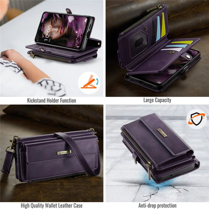 For Samsung Galaxy A16 5G Case CASEME C39 RFID Blocking Zipper Wallet Stand Leather Cover with Strap