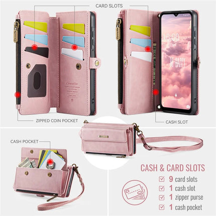 For Samsung Galaxy A16 5G Case CASEME C39 RFID Blocking Zipper Wallet Stand Leather Cover with Strap
