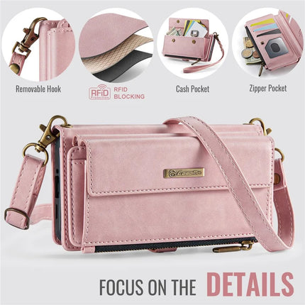 For Samsung Galaxy A16 5G Case CASEME C39 RFID Blocking Zipper Wallet Stand Leather Cover with Strap