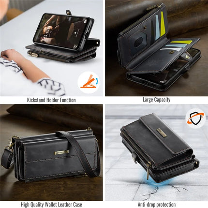 For Samsung Galaxy A16 5G Case CASEME C39 RFID Blocking Zipper Wallet Stand Leather Cover with Strap