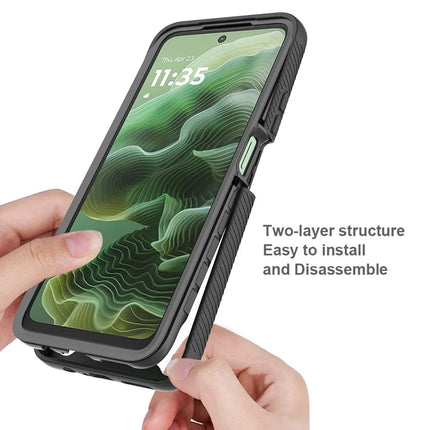 For Motorola Moto G35 5G Case PC+TPU Phone Clear Back Cover with PET Screen Film
