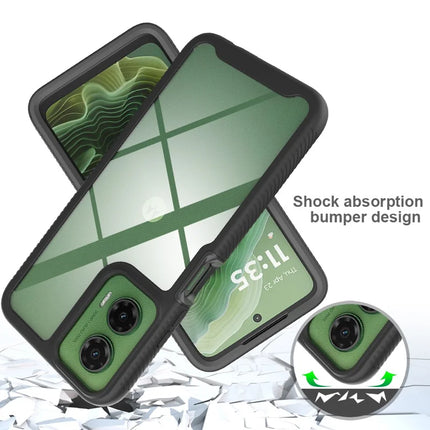 For Motorola Moto G35 5G Case PC+TPU Phone Clear Back Cover with PET Screen Film