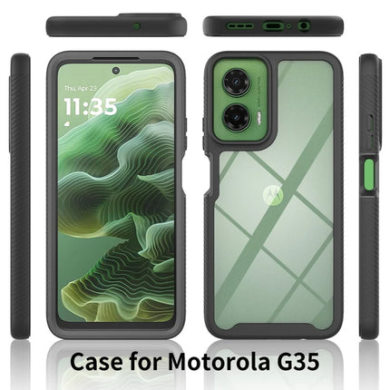 For Motorola Moto G35 5G Case PC+TPU Phone Clear Back Cover with PET Screen Film
