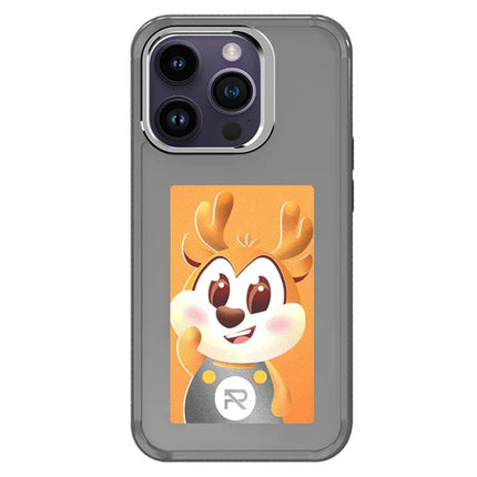 For iPhone 15 Pro Max Smart E-Ink Phone Case 4 Color HD 3.97 inch Display NFC DIY Customized Screen - Grey
