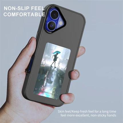 For iPhone 16 Plus Smart E-Ink Phone Case 4 Color HD 3.97 inch Display NFC DIY Customized Screen