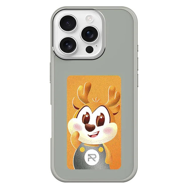 For iPhone 16 Pro Max Smart E-Ink Phone Case 4 Color HD 3.97 inch Display NFC DIY Customized Screen - Grey