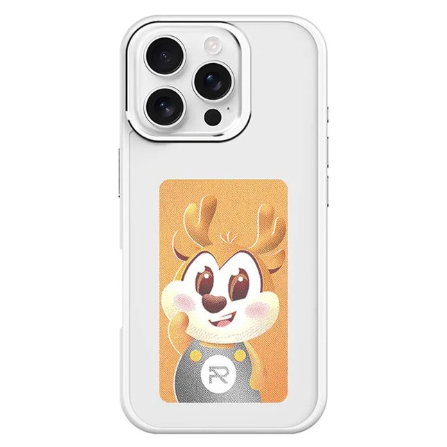 For iPhone 16 Pro Max Smart E-Ink Phone Case 4 Color HD 3.97 inch Display NFC DIY Customized Screen - White