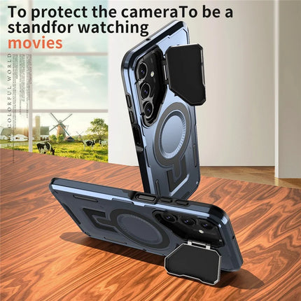 For Samsung Galaxy A16 4G / 5G Case Compatible with MagSafe Lens Lid Kickstand PC+TPU Back Cover