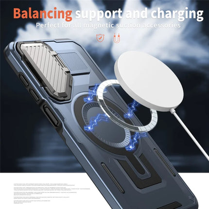 For Samsung Galaxy A16 4G / 5G Case Compatible with MagSafe Lens Lid Kickstand PC+TPU Back Cover