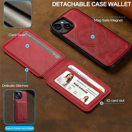 LC.IMEEKE L3 For iPhone 14 Magnetic Case Detachable Card Holder Leather+TPU Mobile Cover