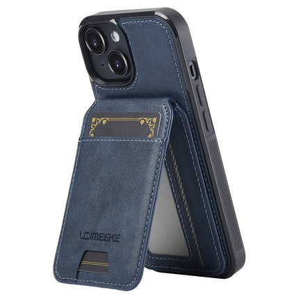 LC.IMEEKE L3 For iPhone 14 Magnetic Case Detachable Card Holder Leather+TPU Mobile Cover