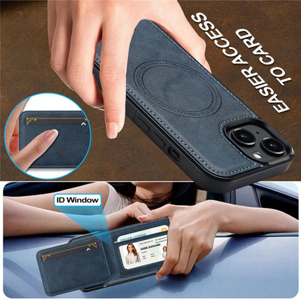 LC.IMEEKE L3 For iPhone 14 Magnetic Case Detachable Card Holder Leather+TPU Mobile Cover