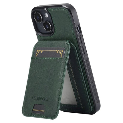 LC.IMEEKE L3 For iPhone 14 Magnetic Case Detachable Card Holder Leather+TPU Mobile Cover