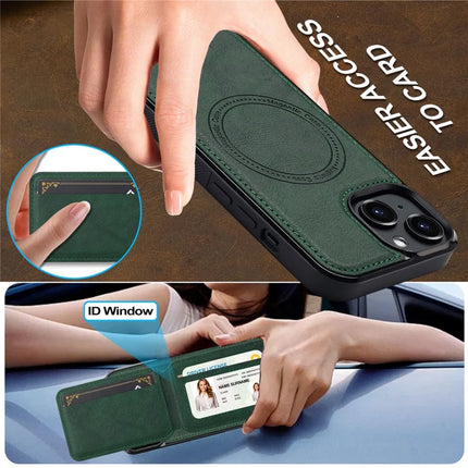 LC.IMEEKE L3 For iPhone 14 Magnetic Case Detachable Card Holder Leather+TPU Mobile Cover