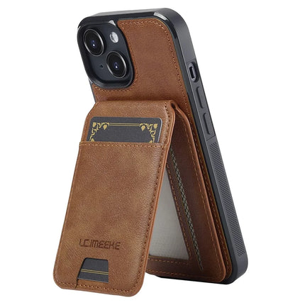 LC.IMEEKE L3 For iPhone 14 Magnetic Case Detachable Card Holder Leather+TPU Mobile Cover