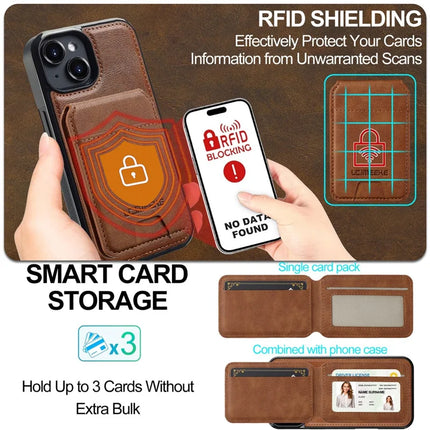 LC.IMEEKE L3 For iPhone 14 Magnetic Case Detachable Card Holder Leather+TPU Mobile Cover