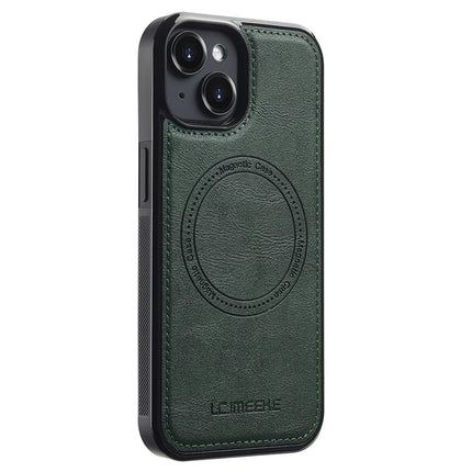 LC.IMEEKE For iPhone 14 Magnetic Case Compatible with MagSafe Leather+TPU Back Cover