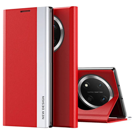 For Honor Magic7 Lite 5G / X9c 5G / X60 Pro 5G Case Anti-Drop Leather Phone Cover with Stand - Red