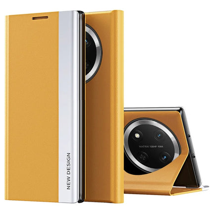 For Honor Magic7 Lite 5G / X9c 5G / X60 Pro 5G Case Anti-Drop Leather Phone Cover with Stand - Orange