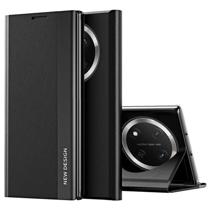 For Honor Magic7 Lite 5G / X9c 5G / X60 Pro 5G Case Anti-Drop Leather Phone Cover with Stand - Black