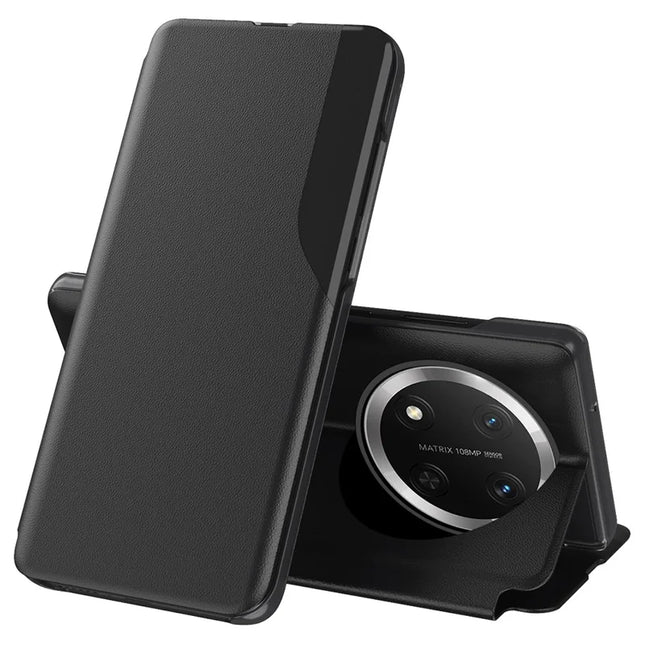 For Honor Magic7 Lite 5G / X9c 5G / X60 Pro 5G Case Stand Full Protection Leather Phone Cover - Black