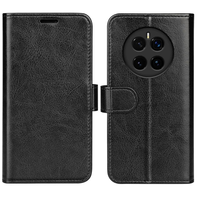For Honor Magic7 5G Wallet Case Crazy Horse Texture Stand Leather Phone Cover - Black