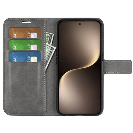 For Honor Magic7 5G Stand Case Anti-Scratch Calf Texture Leather Phone Cover