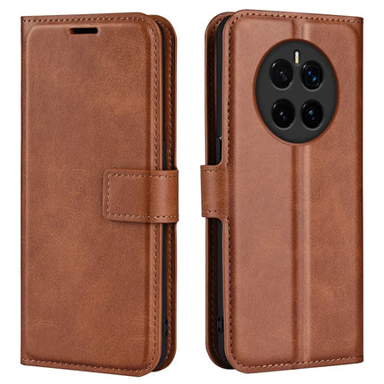For Honor Magic7 5G Stand Case Anti-Scratch Calf Texture Leather Phone Cover - Light Brown
