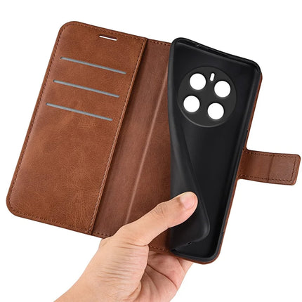For Honor Magic7 5G Stand Case Anti-Scratch Calf Texture Leather Phone Cover