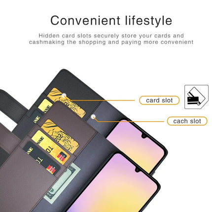 For Samsung Galaxy A26 5G Case Genuine Split Leather Phone Cover Wallet Card Slot