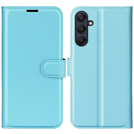 For Samsung Galaxy A26 5G Case Litchi Texture Shockproof Leather Wallet Phone Cover - Blue