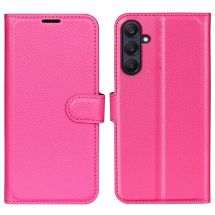 For Samsung Galaxy A26 5G Case Litchi Texture Shockproof Leather Wallet Phone Cover - Rose