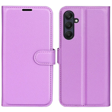 For Samsung Galaxy A26 5G Case Litchi Texture Shockproof Leather Wallet Phone Cover - Purple