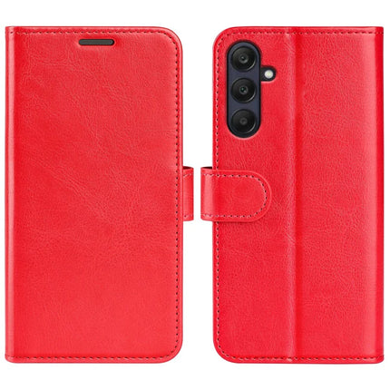 For Samsung Galaxy A26 5G Wallet Case Crazy Horse Texture Stand Leather Phone Cover - Red