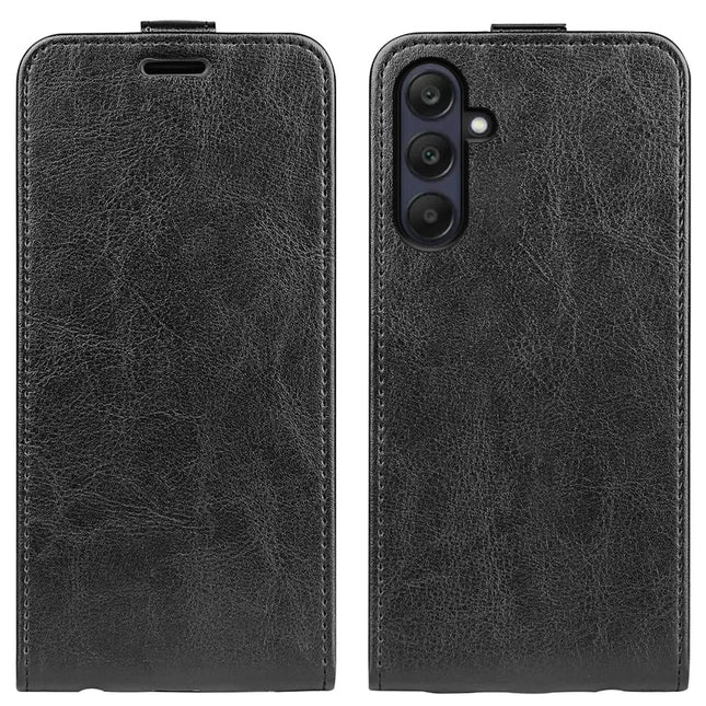 For Samsung Galaxy A26 5G Case with Card Slots Vertical Flip Leather Phone Cover - Black
