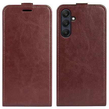 For Samsung Galaxy A26 5G Case with Card Slots Vertical Flip Leather Phone Cover - Brown