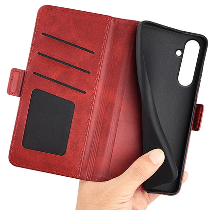 For Samsung Galaxy A26 5G Stand Case Calf Texture Leather Wallet Phone Cover