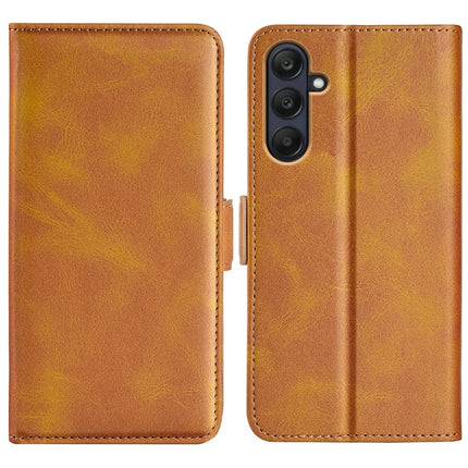 For Samsung Galaxy A26 5G Stand Case Calf Texture Leather Wallet Phone Cover - Yellow
