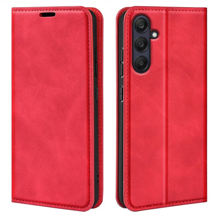 For Samsung Galaxy A26 5G Case Skin-Touch Leather Wallet Phone Cover - Red