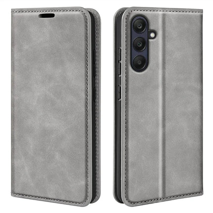 For Samsung Galaxy A26 5G Case Skin-Touch Leather Wallet Phone Cover - Grey