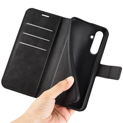 For Samsung Galaxy A26 5G Stand Case Anti-Scratch Calf Texture Leather Phone Cover