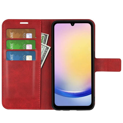 For Samsung Galaxy A26 5G Stand Case Anti-Scratch Calf Texture Leather Phone Cover
