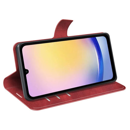 For Samsung Galaxy A26 5G Stand Case Anti-Scratch Calf Texture Leather Phone Cover