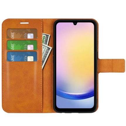 For Samsung Galaxy A26 5G Stand Case Anti-Scratch Calf Texture Leather Phone Cover